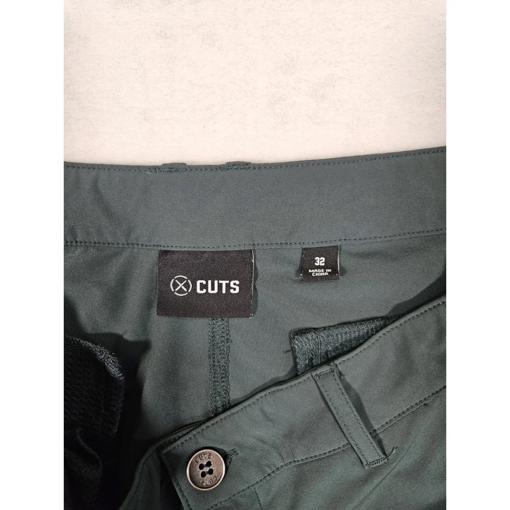 Cuts Shorts Mens‎ 34 Green AO Hybrid Quick Dry Slim Fit Chino Pockets - Picture 3 of 10